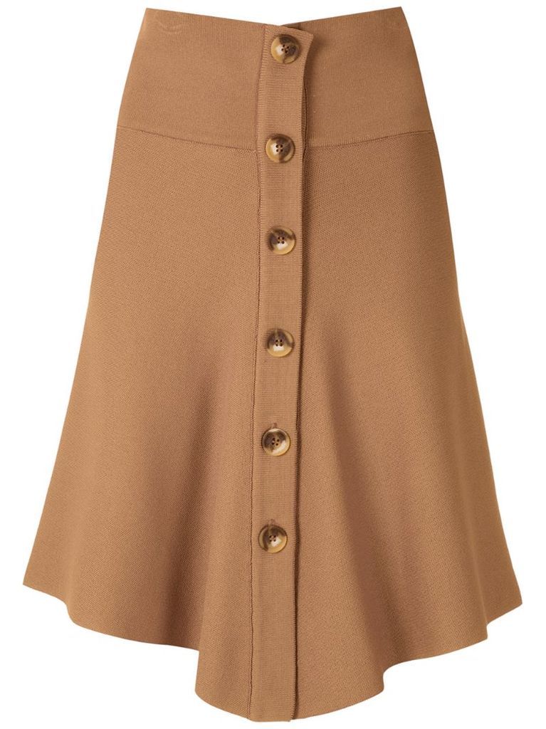 knit buttoned mini skirt