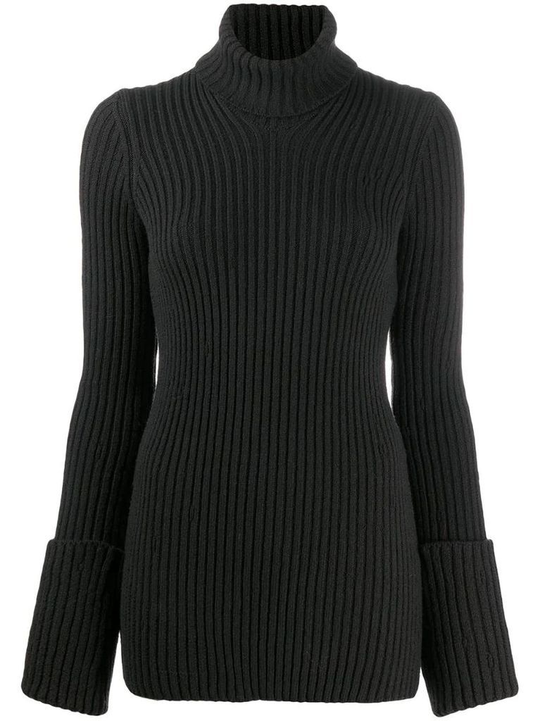 open-back roll-neck jumper