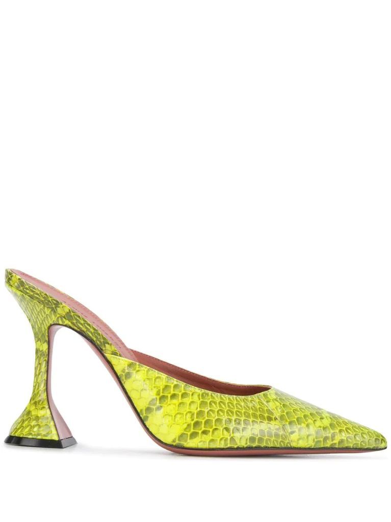 Fiona 105mm snakeskin-effect mules