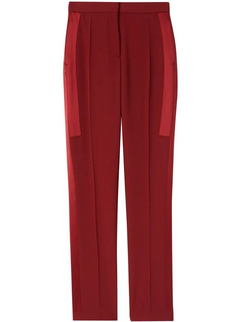 high-waisted side stripe trousers