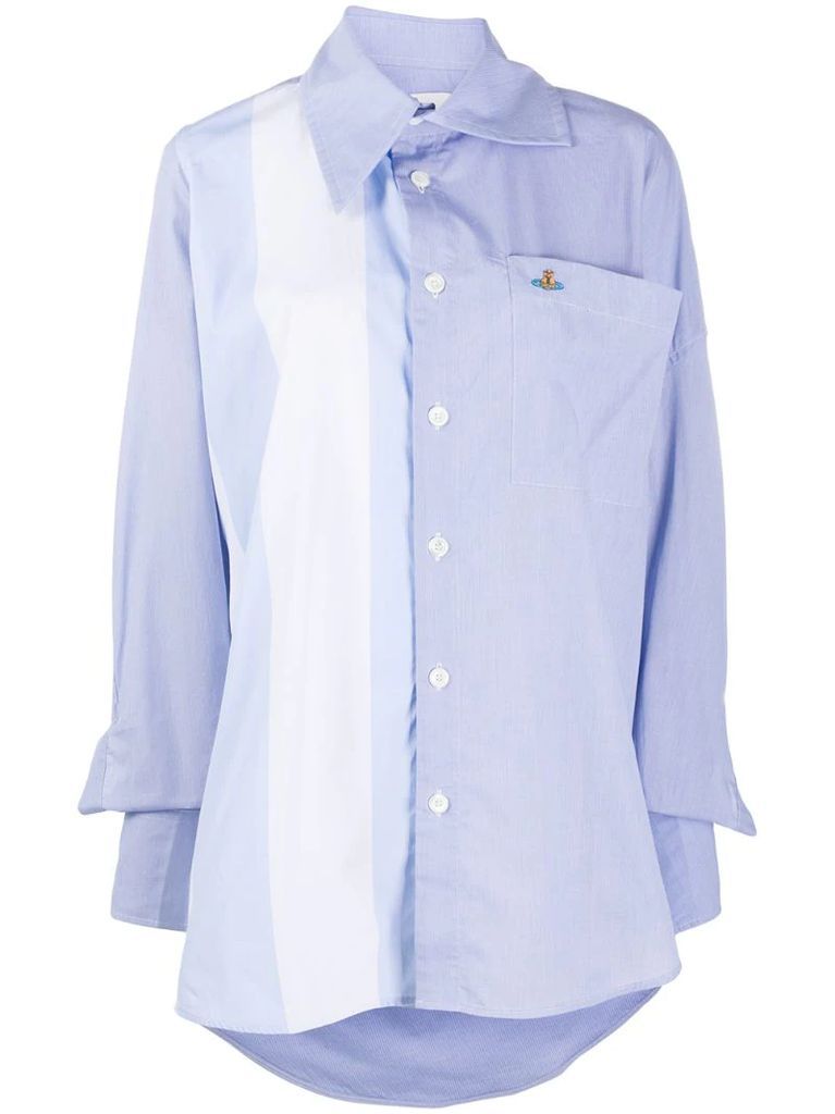 colour-block cotton shirt