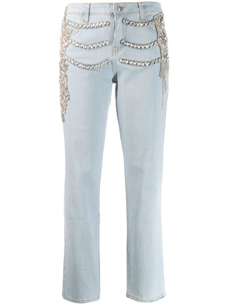 crystal embellished Boyfriend jeans