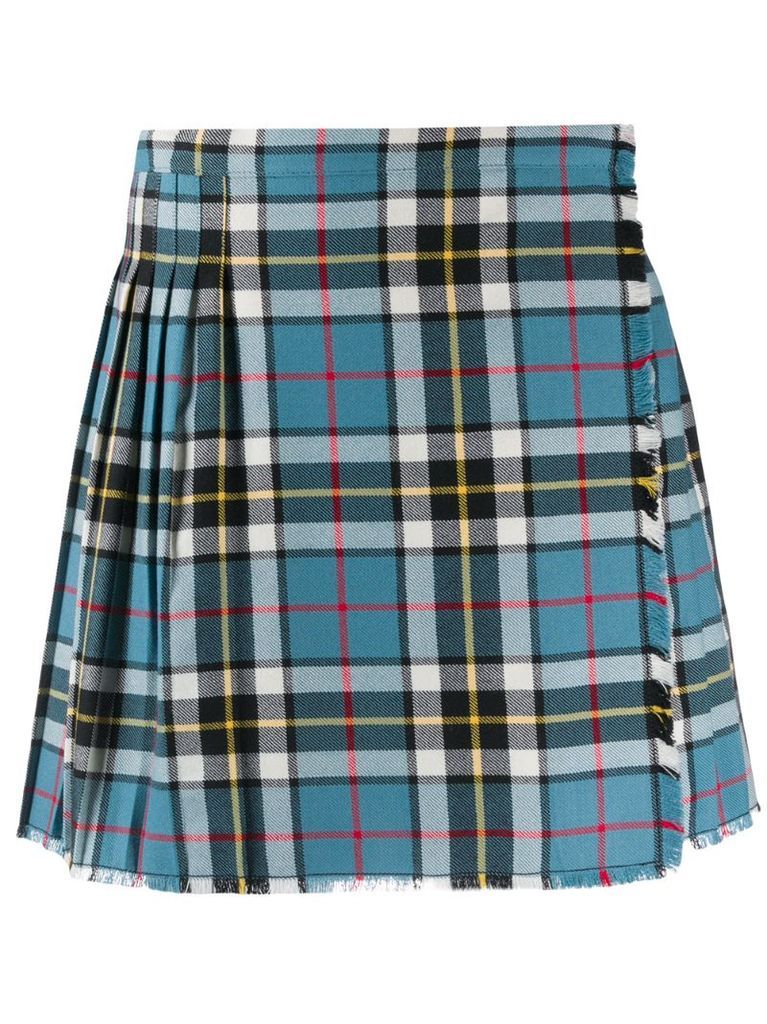 plaid pleated mini skirt