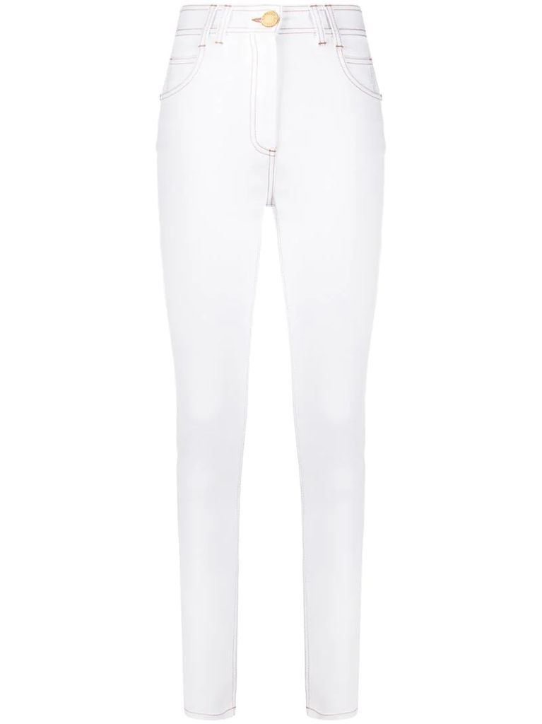 B embroidered skinny jeans