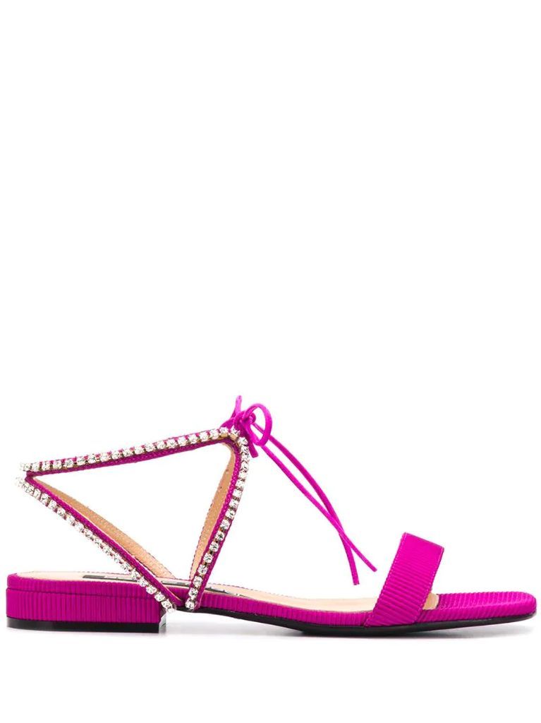 ribbed square-tone sandals