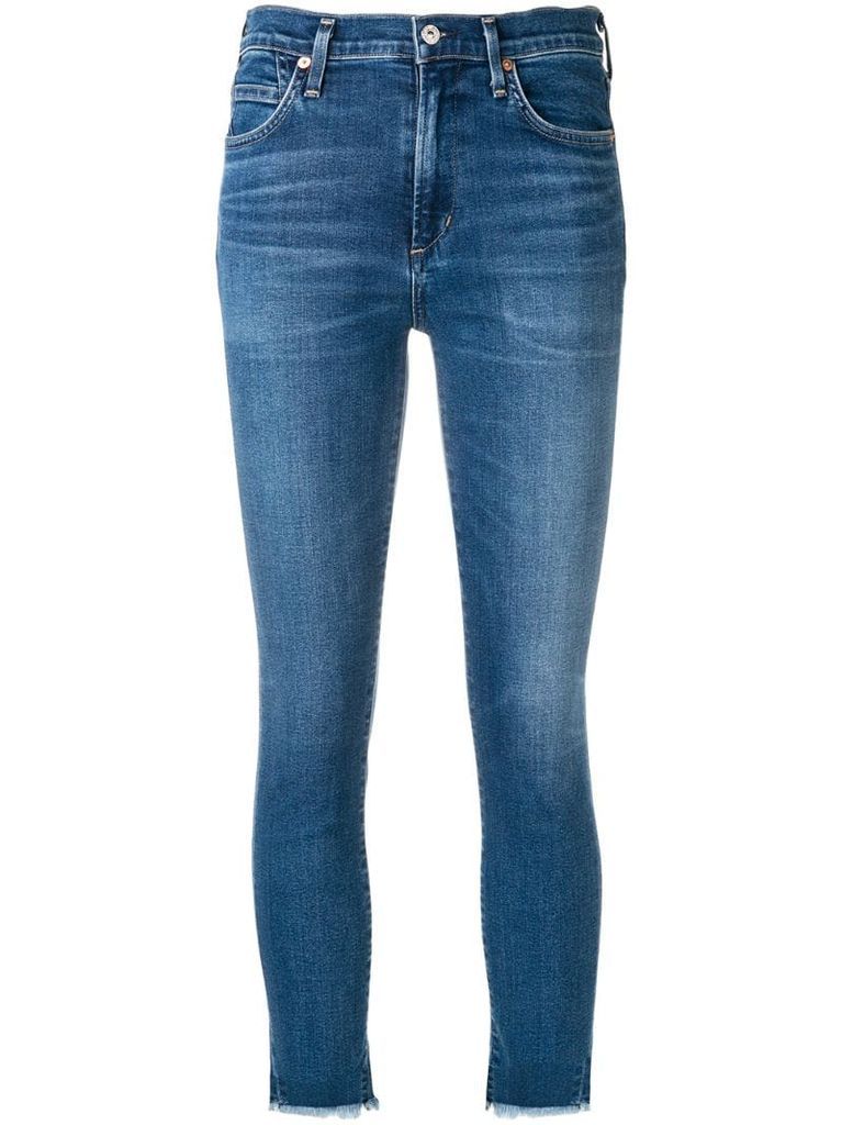 frayed edges cropped jeans