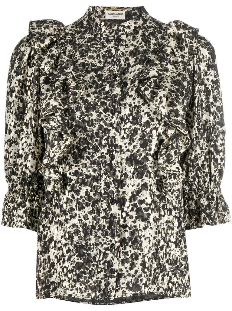 abstract-print blouse