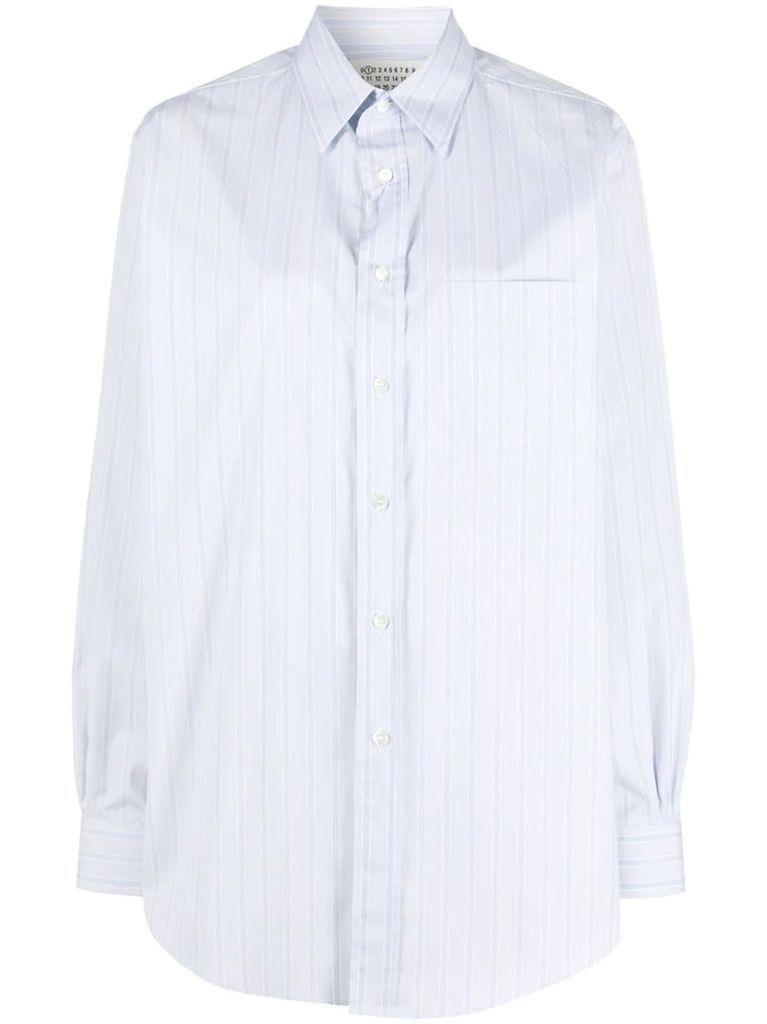 vertical striped loose-fit shirt