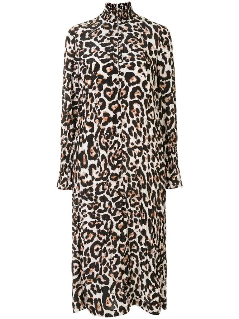 Aeverie leopard-print shirt dress
