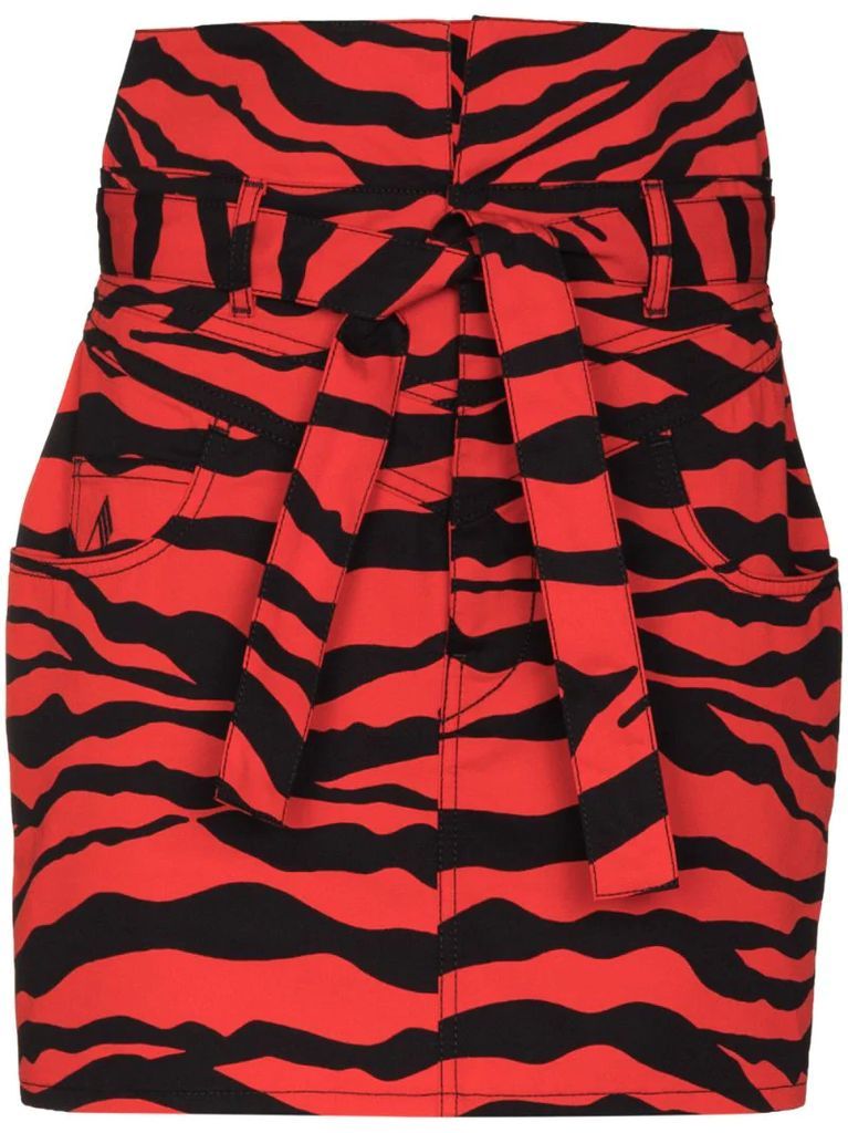 zebra-print mini skirt