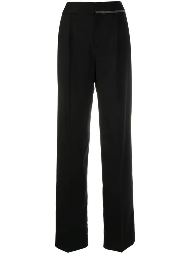 straight-leg tailored trousers