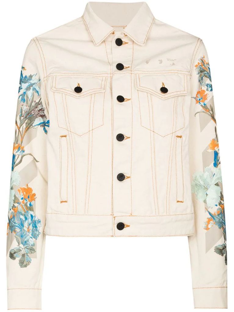 x Browns 50 floral print detail denim jacket