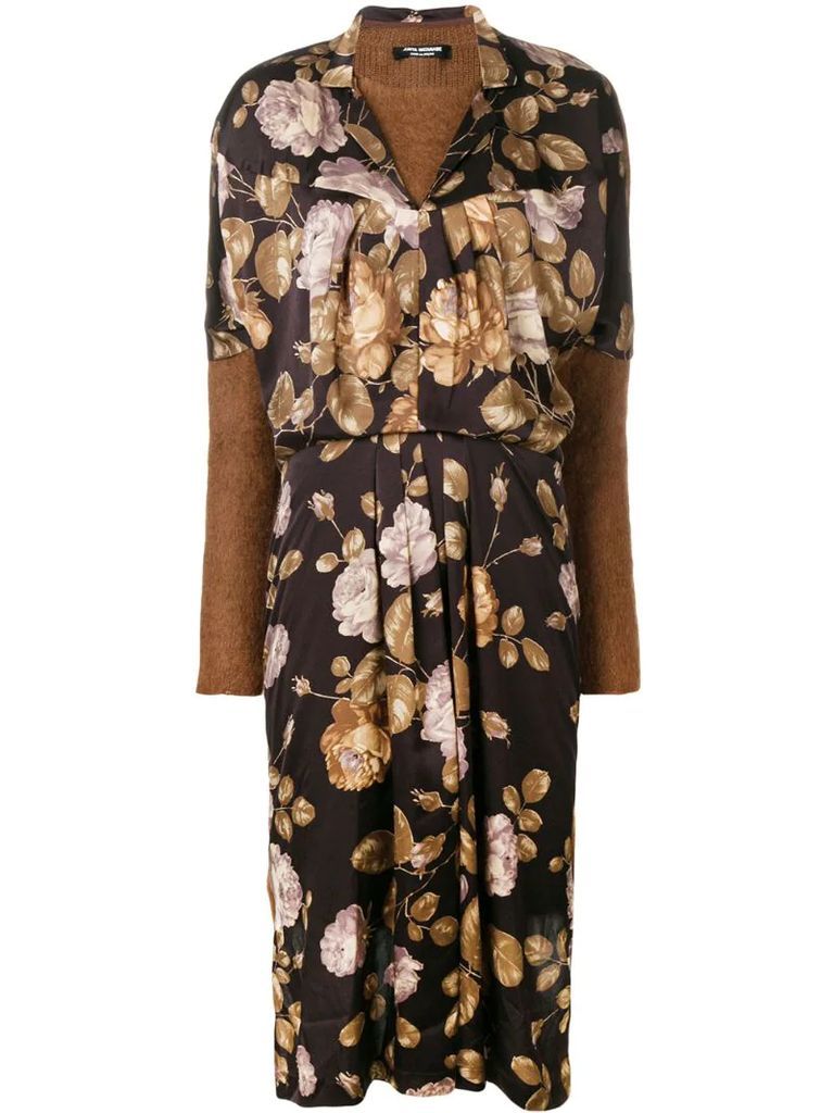 floral front jersey jumper dress