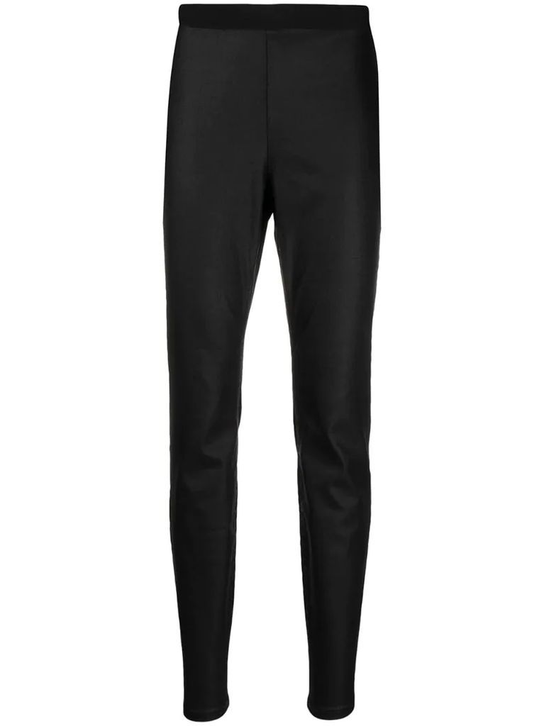 high-rise slim fit trousers