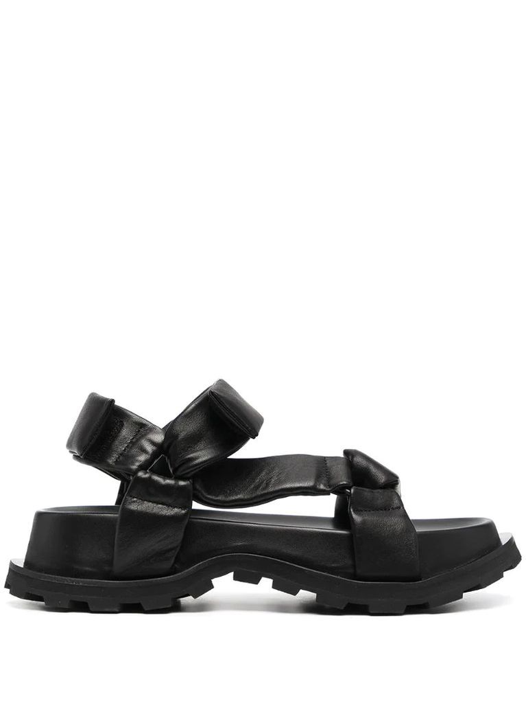 touch-strap flatform sandals