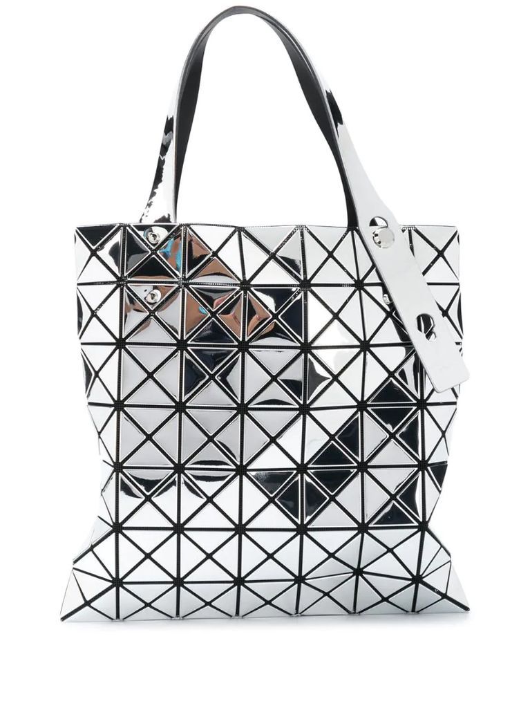 metallic effect geometric pattern shopper bag