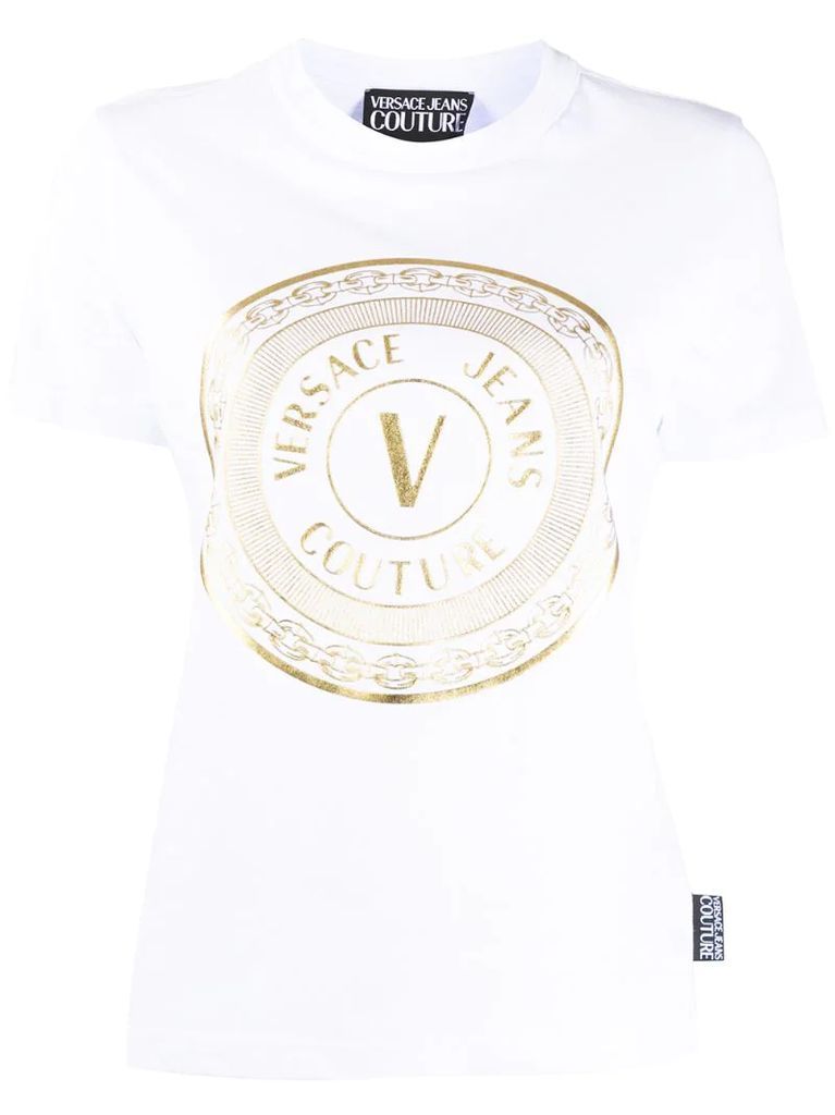 Gold Foil V-Emblem Print T-shirt