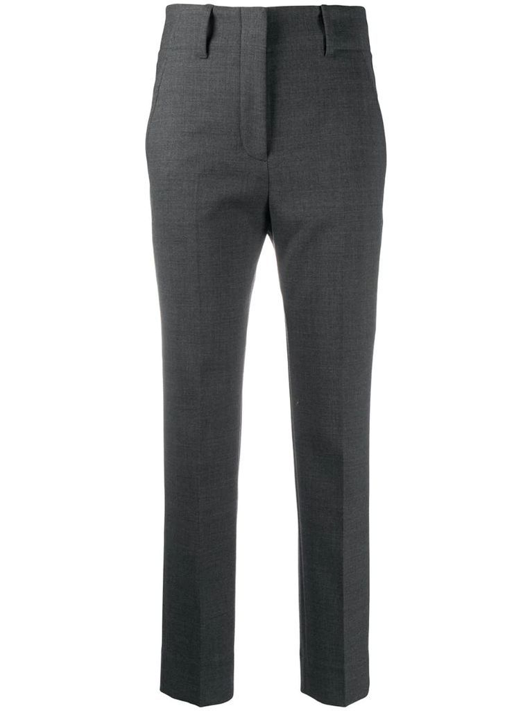 high-rise cropped tailored trousers