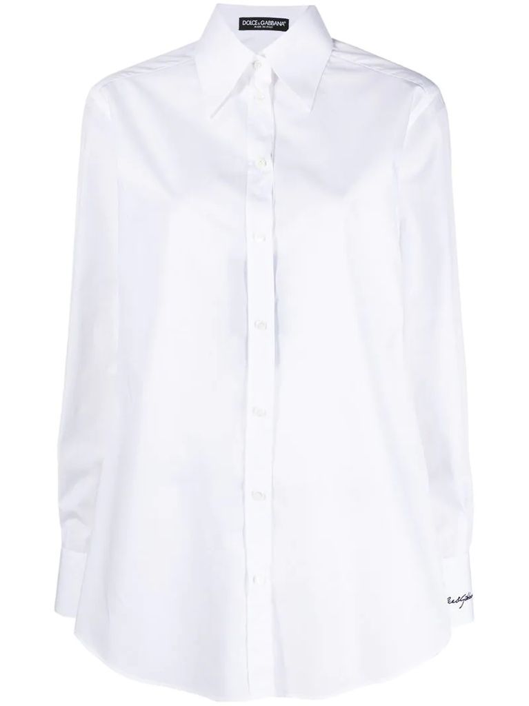logo-embroidered cotton shirt