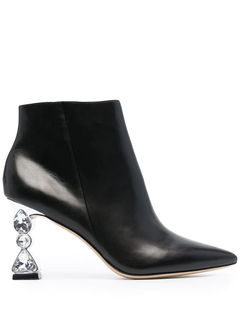 Bijou jewel-heel ankle boots