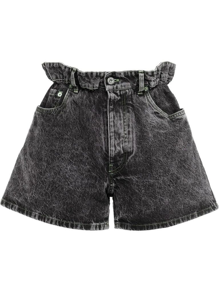 paperbag waist denim shorts