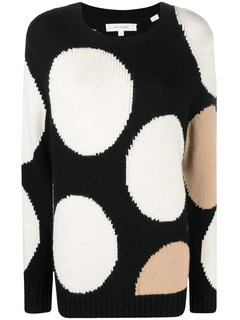 large dot pattern jumper