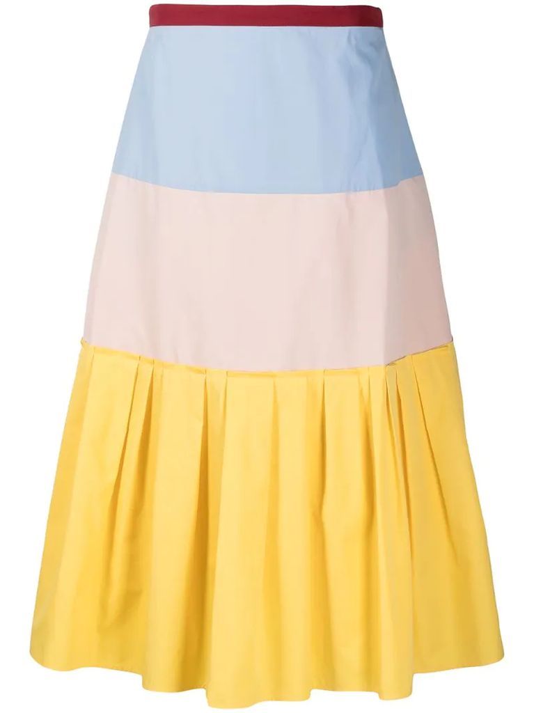 colour block midi skirt