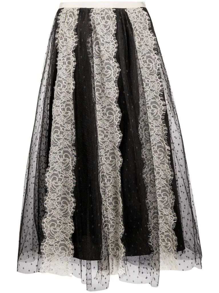 tulle lace midi skirt