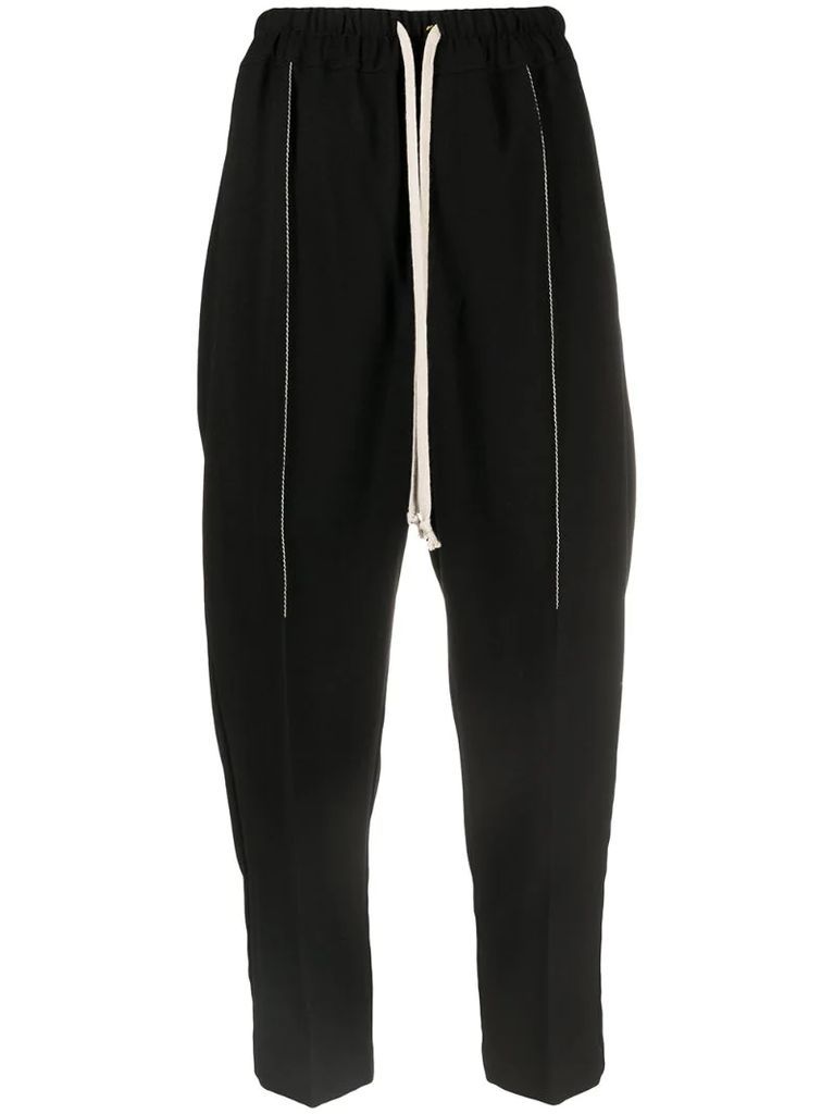 high-rise drawstring cropped trousers