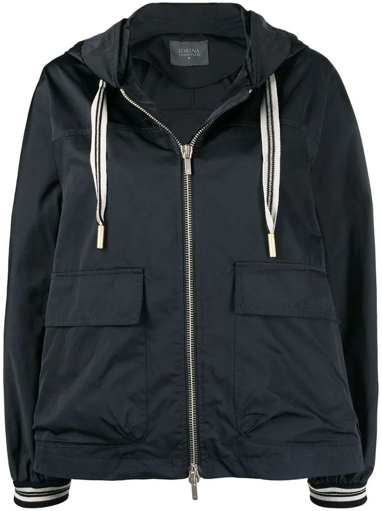 hooded windbreaker jacket