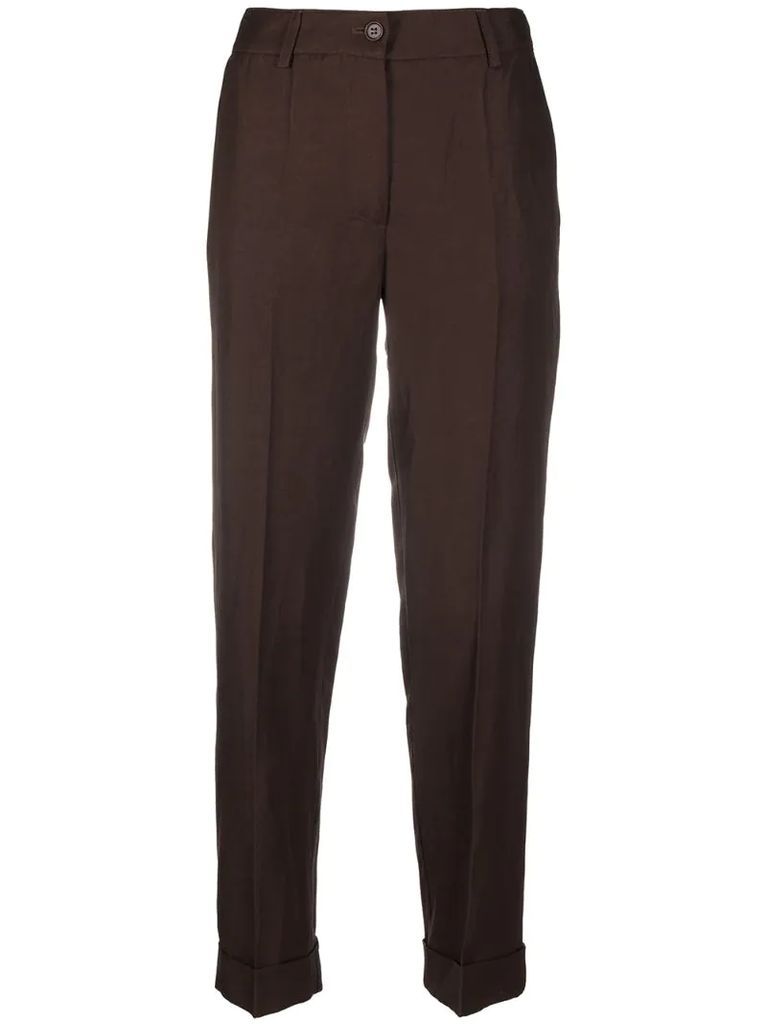 slim-fit tailored trousers