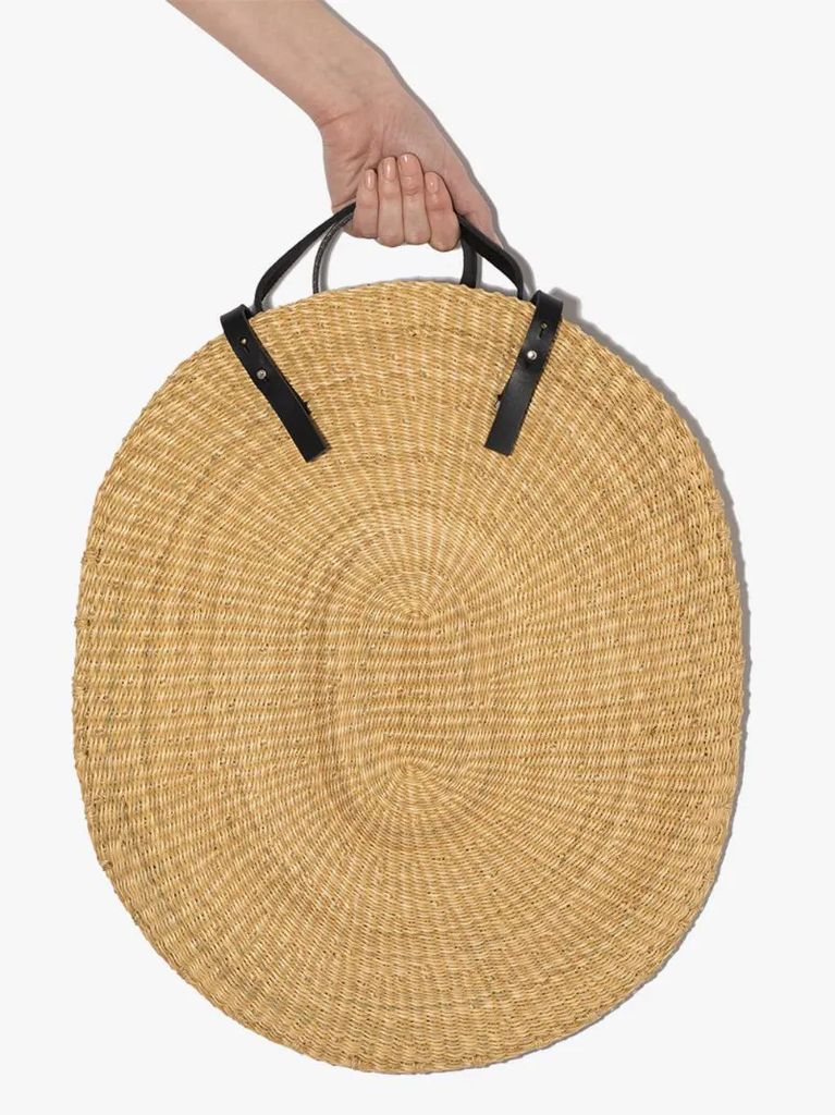 Over straw-woven backpack