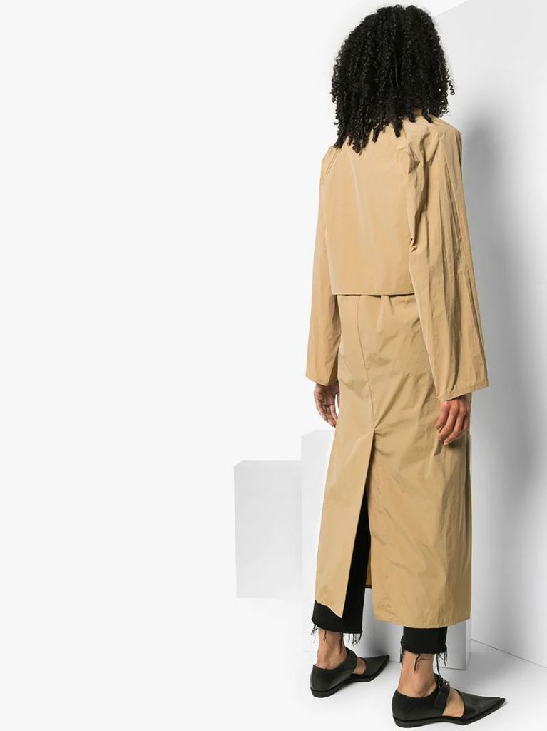 wrap front trench coat