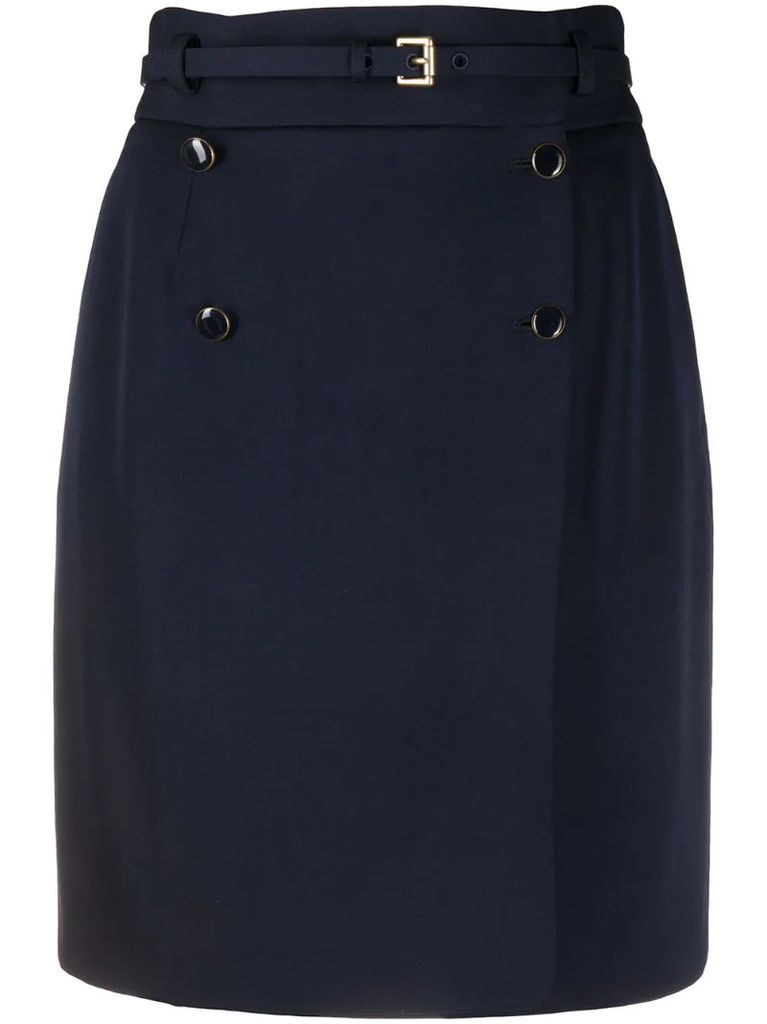 belted-waist mini skirt
