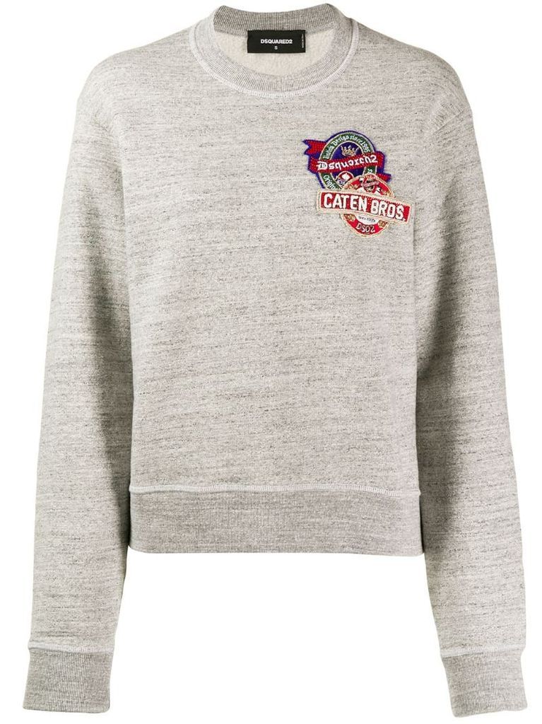 embroidered logo sweatshirt