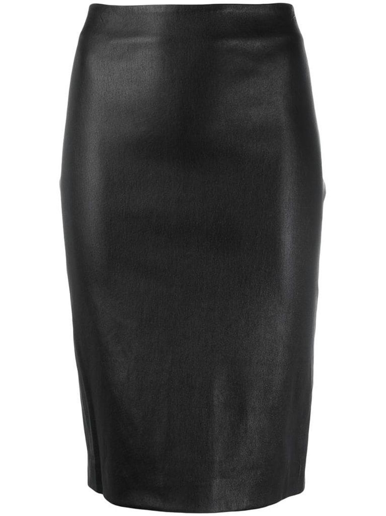 faux leather pencil skirt