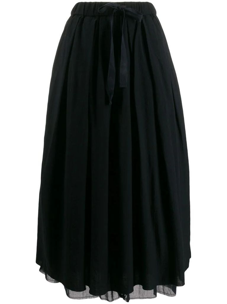 pleated midi skirt