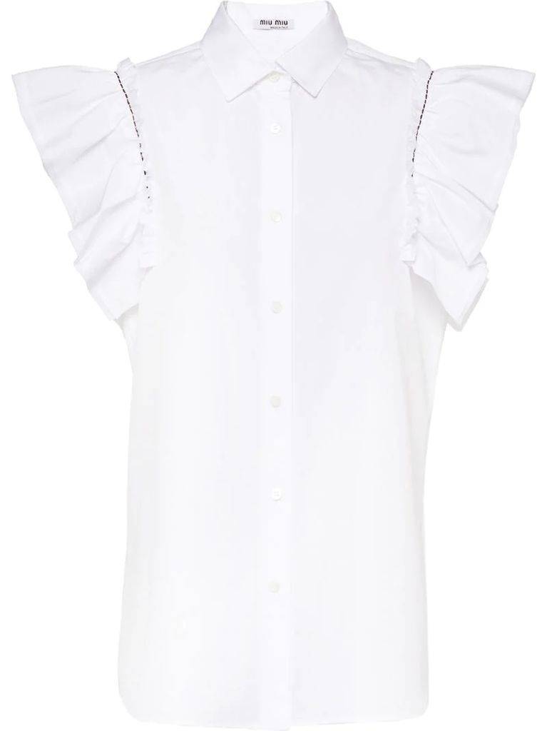 sleeveless poplin blouse