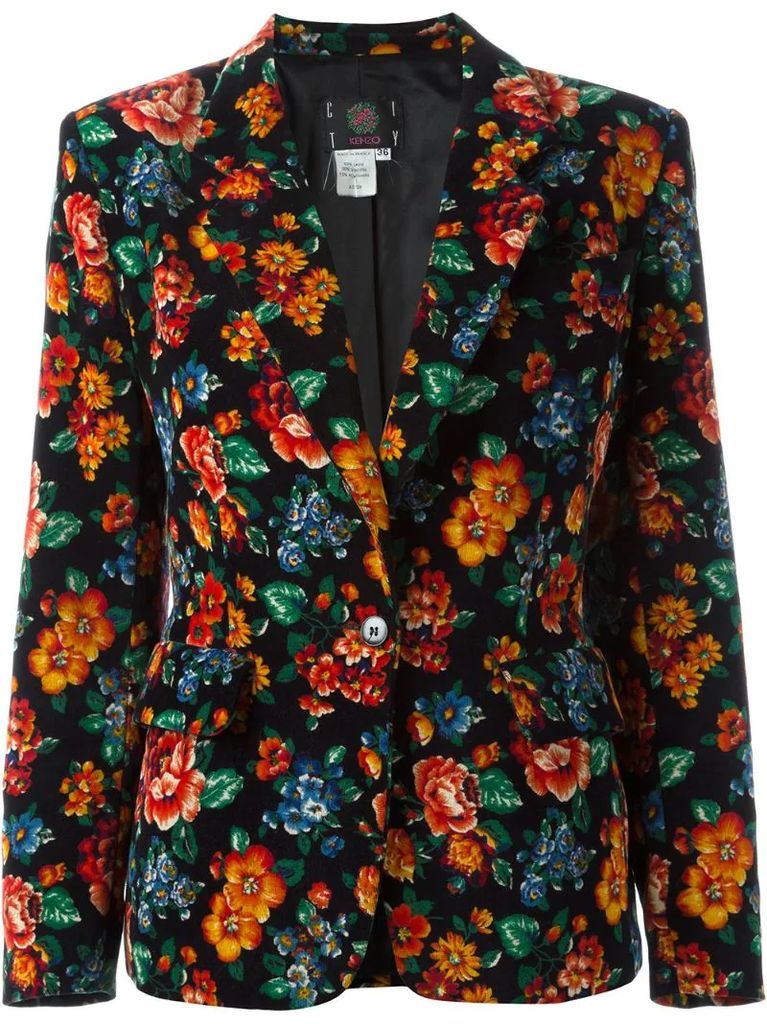 1980's floral print blazer