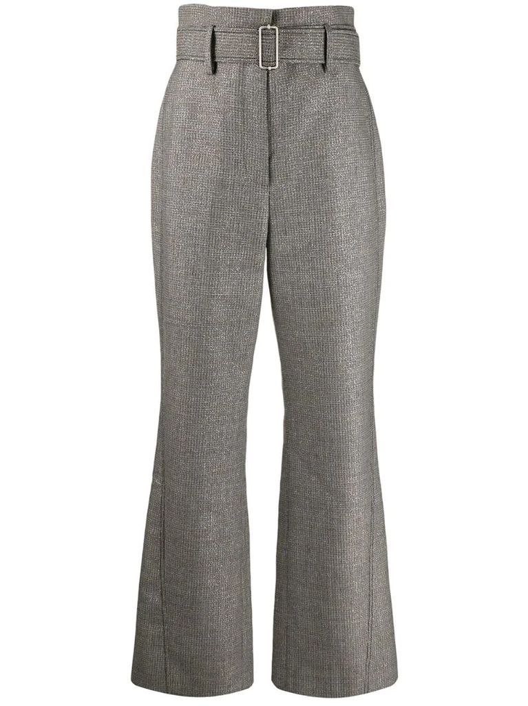 kick-flare tweed trousers