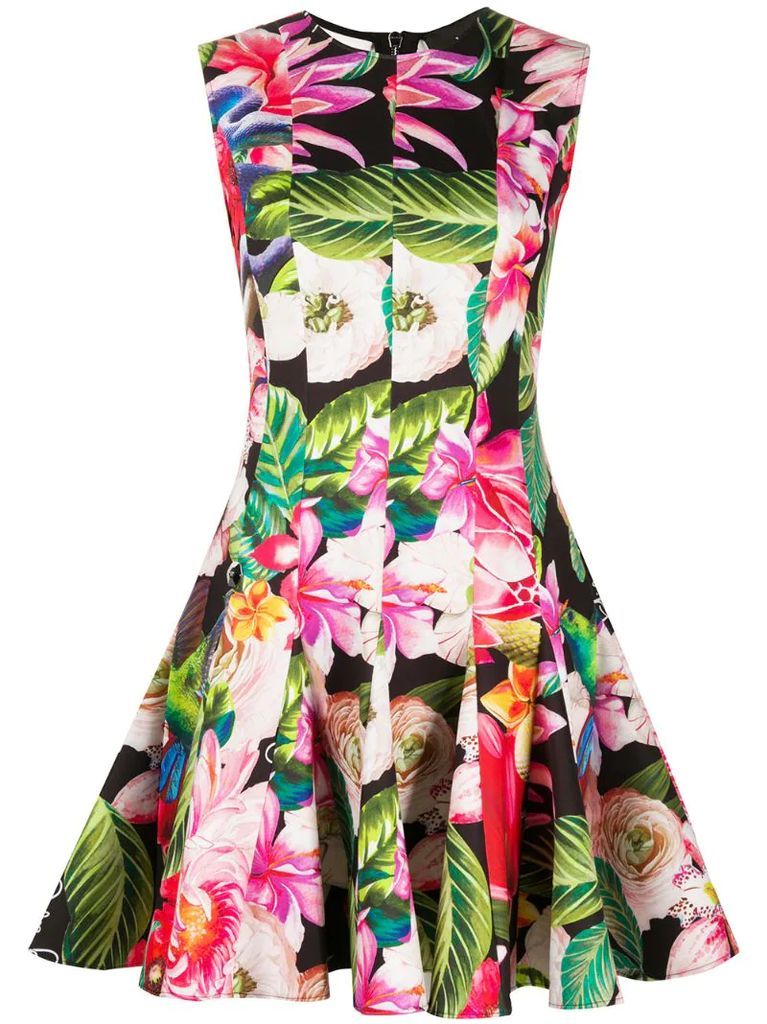 floral-print mini dress