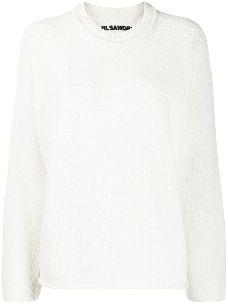relaxed-fit cotton jumper