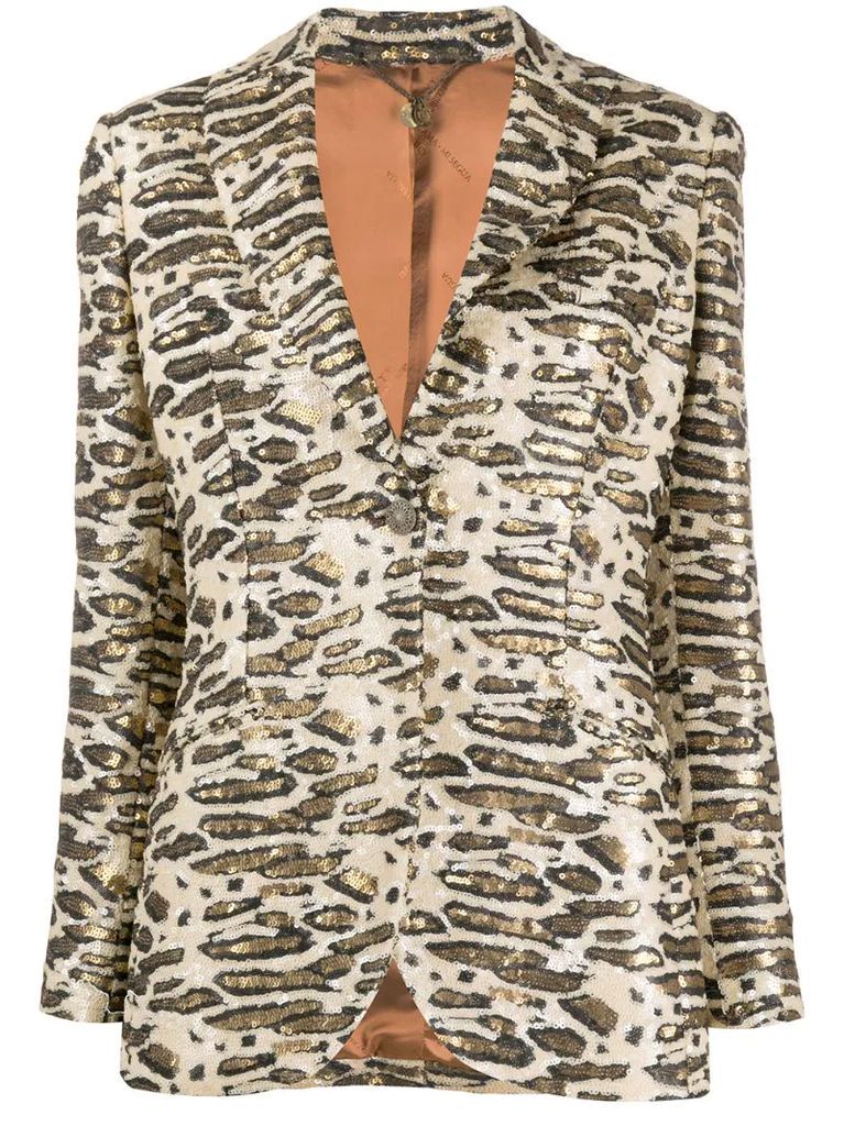 sequinned single-breasted blazer