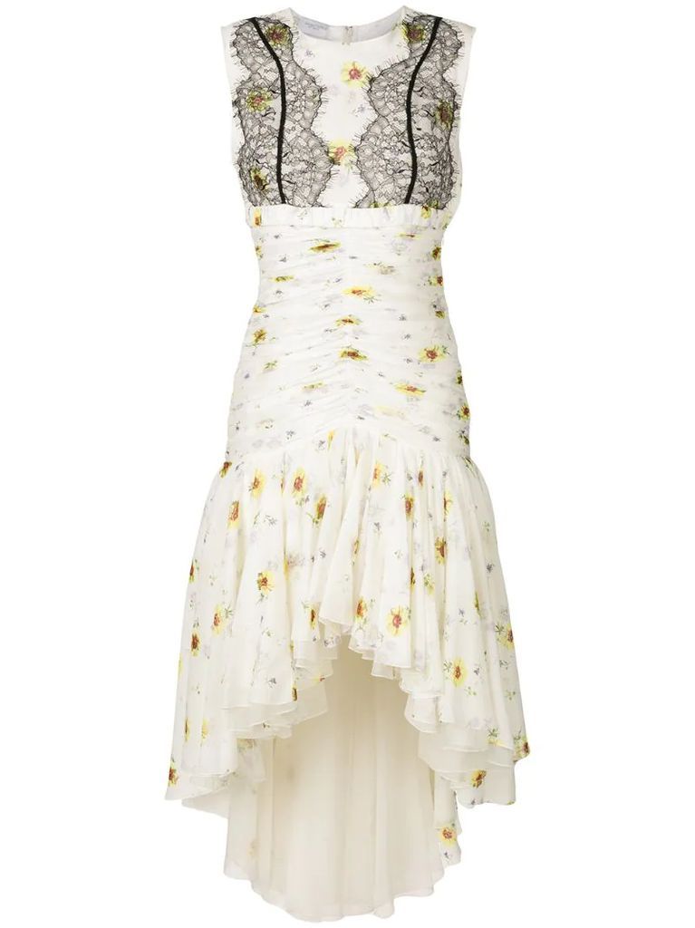 floral lace-detail dress