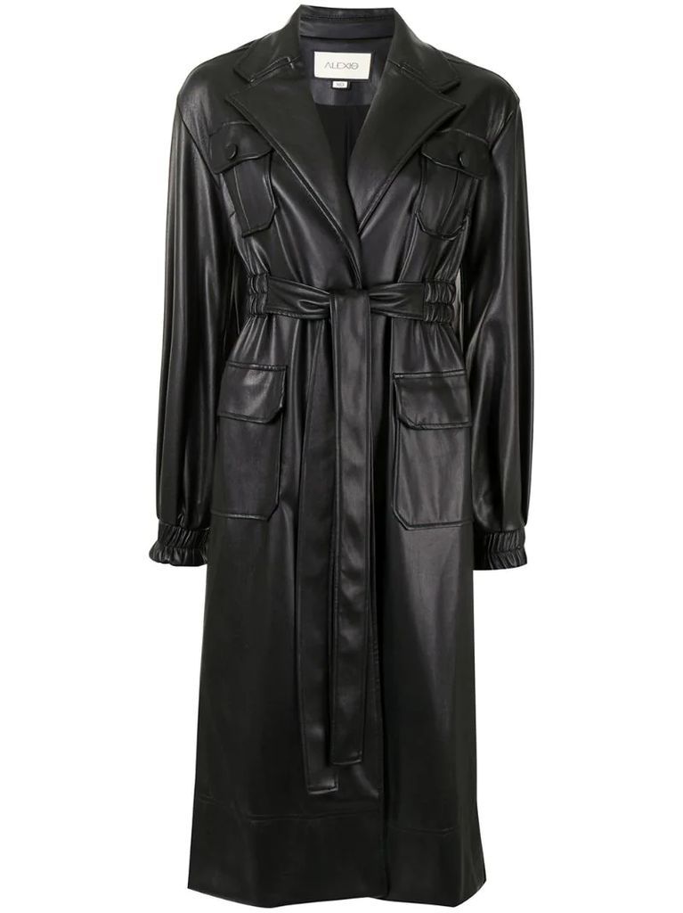 Hunter faux leather trench coat