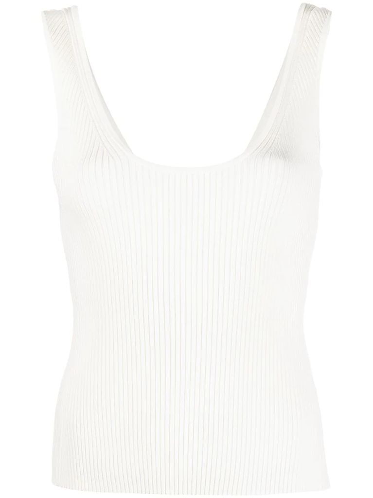 ribbed-knit sleeveless vest top