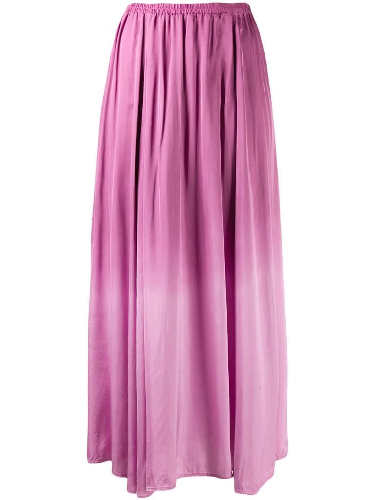 gradient pleated midi skirt
