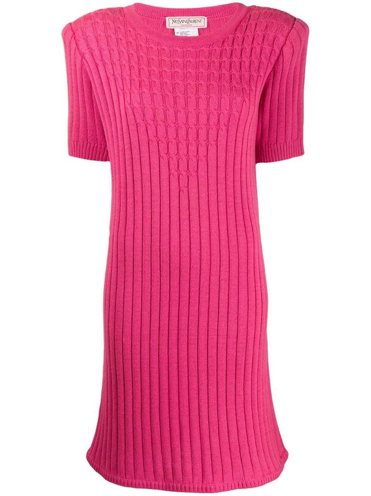 1980's cable knit ribbed dress