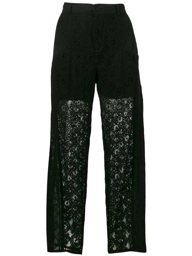 lace panelled trousers