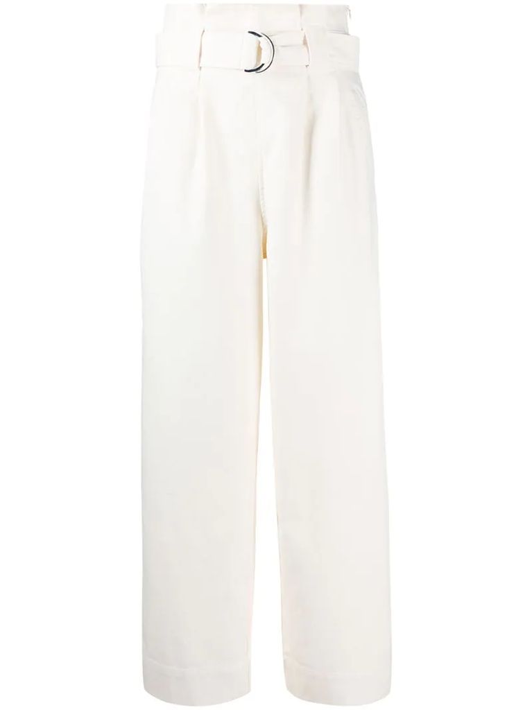 tailored belted trousers